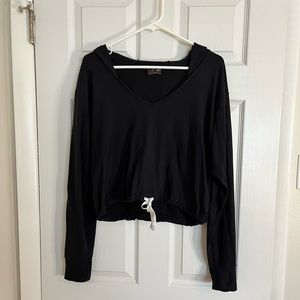 Gymshark Black Cropped Hoodie Size Large - Women’s Athletic Wear